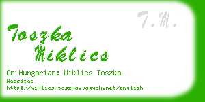 toszka miklics business card